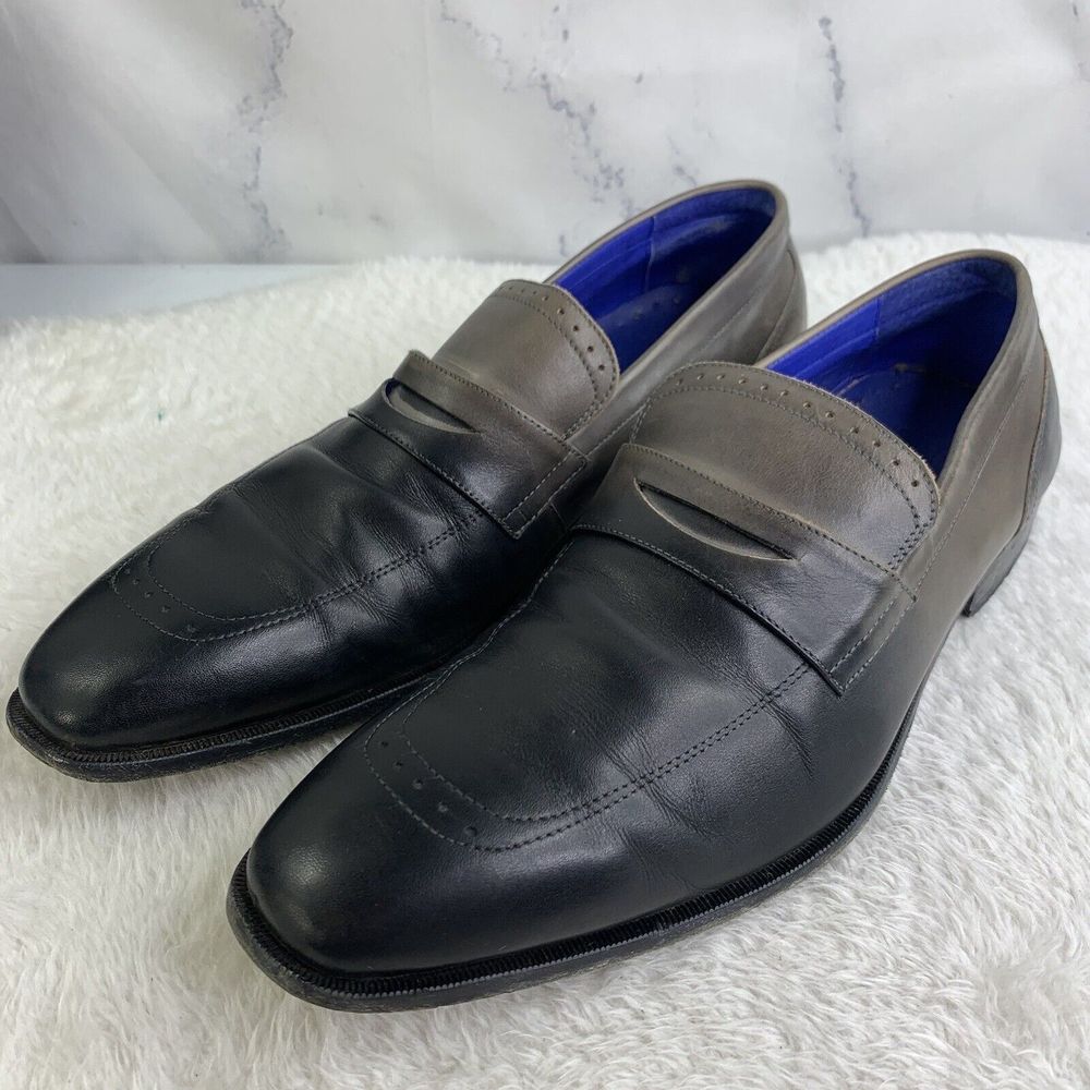 Steven Land Men's Pesto Dress Shoes SZ 11 M  Genuine Leather Slip On Loafers